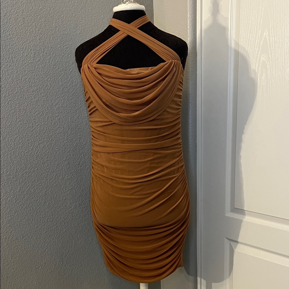 PRETTYGARDEN Summer Off Shoulder Ruched Mesh Cocktail Bodycon Mini Dress Large - Picture 5 of 13